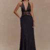Dinah Lace And Satin Maxi Dress – Black Dinah Lace And Satin Maxi Dress – Black