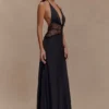 Dinah Lace And Satin Maxi Dress – Black Dinah Lace And Satin Maxi Dress – Black