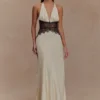 Dinah Lace And Satin Maxi Dress – Black/Ivory Dinah Lace And Satin Maxi Dress – Black/Ivory