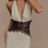 Dinah Lace And Satin Maxi Dress – Black/Ivory Dinah Lace And Satin Maxi Dress – Black/Ivory