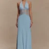 Dinah Lace And Satin Maxi Dress – Cornflower Blue Dinah Lace And Satin Maxi Dress – Cornflower Blue