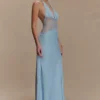 Dinah Lace And Satin Maxi Dress – Cornflower Blue Dinah Lace And Satin Maxi Dress – Cornflower Blue