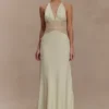Dinah Lace And Satin Maxi Dress – Lemon Dinah Lace And Satin Maxi Dress – Lemon