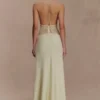 Dinah Lace And Satin Maxi Dress – Lemon Dinah Lace And Satin Maxi Dress – Lemon