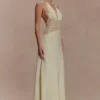 Dinah Lace And Satin Maxi Dress – Lemon Dinah Lace And Satin Maxi Dress – Lemon