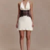 Dinah Lace And Satin Mini Dress – Black/Ivory Dinah Lace And Satin Mini Dress – Black/Ivory