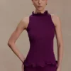 Diya Ribbed Sleeveless Top With Wire Hem – Plum Diya Ribbed Sleeveless Top With Wire Hem – Plum