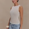Dollie Sheer Knit Tank Top – Ivory Dollie Sheer Knit Tank Top – Ivory