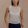 Dollie Sheer Knit Tank Top – Ivory Dollie Sheer Knit Tank Top – Ivory