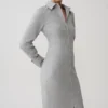 Dorian Fitted Shirt Midi Dress – Charcoal Marle Dorian Fitted Shirt Midi Dress – Charcoal Marle