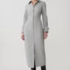 Dorian Fitted Shirt Midi Dress – Charcoal Marle Dorian Fitted Shirt Midi Dress – Charcoal Marle
