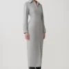 Dorian Fitted Shirt Midi Dress – Charcoal Marle Dorian Fitted Shirt Midi Dress – Charcoal Marle
