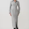 Dorian Fitted Shirt Midi Dress – Charcoal Marle Dorian Fitted Shirt Midi Dress – Charcoal Marle