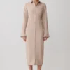 Dorian Fitted Shirt Midi Dress – Wheat Marle