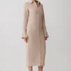 Dorian Fitted Shirt Midi Dress – Wheat Marle