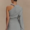 Dorian Twist Shoulder Mini Dress – Charcoal Marle Dorian Twist Shoulder Mini Dress – Charcoal Marle