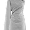 Dorian Twist Shoulder Mini Dress – Charcoal Marle Dorian Twist Shoulder Mini Dress – Charcoal Marle