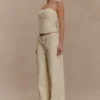 Ebony Embroidered Denim Corset – Cream Ebony Embroidered Denim Corset – Cream