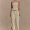 Ebony Embroidered Denim Corset – Cream Ebony Embroidered Denim Corset – Cream