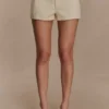 Ebony Embroidered Denim Micro Shorts – Cream Ebony Embroidered Denim Micro Shorts – Cream