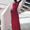 Edwina Knotted Mesh Maxi Dress – Red Edwina Knotted Mesh Maxi Dress – Red