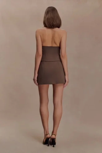 Effy Suiting Mini Skirt – Cacao Brown