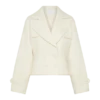 Elara Cropped Collared Jacket – Ivory