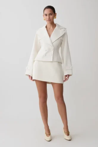 Elara Suiting Mini Skirt – Ivory