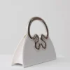 Elianne Satin Frame Clutch Bag – White