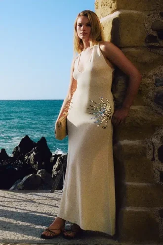 Ellington Knit Maxi Dress With Sequin – Ivory