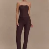 Elodie Strapless Cupped Knit Top – Chocolate Elodie Strapless Cupped Knit Top – Chocolate