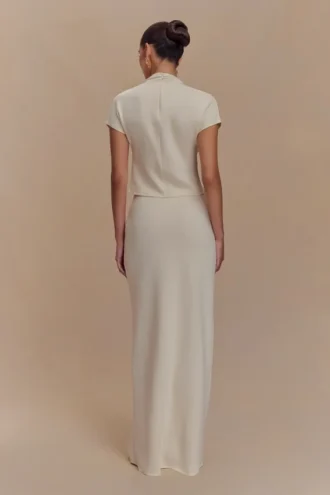 Eris Scuba Jersey Maxi Skirt – Ivory