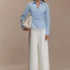 Eugenia Wrap Cotton Shirt – Blue Eugenia Wrap Cotton Shirt – Blue