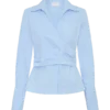 Eugenia Wrap Cotton Shirt – Blue Eugenia Wrap Cotton Shirt – Blue