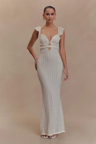 Ezra Lace Maxi Dress – Ivory