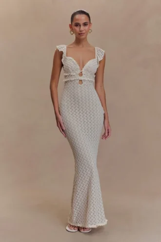 Ezra Lace Maxi Dress – Ivory