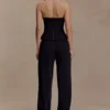 Fatima Satin Straight Leg Pant – Black Fatima Satin Straight Leg Pant – Black