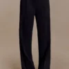 Fatima Satin Straight Leg Pant – Black Fatima Satin Straight Leg Pant – Black