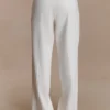 Fatima Satin Straight Leg Pant – White Fatima Satin Straight Leg Pant – White