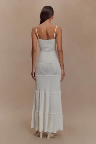 Finley Pointelle Knit Maxi Dress – Ivory