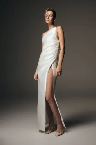 Francine One Shoulder Maxi Dress – Ivory
