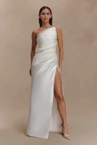 Francine One Shoulder Maxi Dress – Ivory