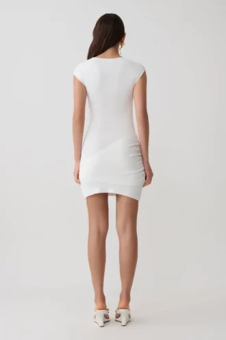 Freida Knit Mini Dress With Sash – Ivory
