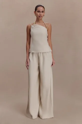 Gabby Straight Leg Linen Pants – Natural