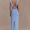 Galilea Crepe Draped Maxi Dress – Cornflower Blue Galilea Crepe Draped Maxi Dress – Cornflower Blue