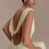 Galilea Crepe Draped Maxi Dress – Lemon Galilea Crepe Draped Maxi Dress – Lemon