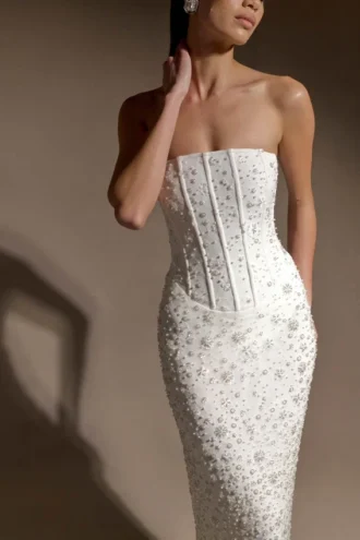 Gemma Strapless Embellished Maxi Dress – Ivory Gemma Strapless Embellished Maxi Dress – Ivory