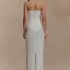 Gemma Strapless Embellished Maxi Dress – Ivory
