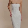 Gemma Strapless Embellished Maxi Dress – Ivory