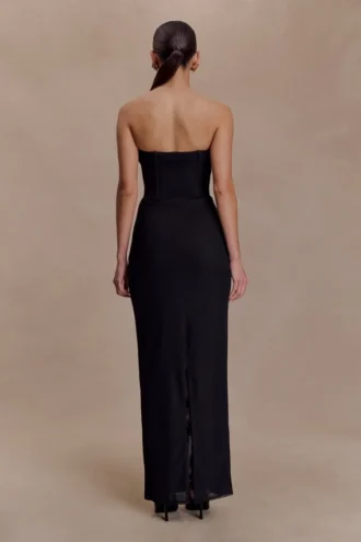 Gemma Strapless Mesh Maxi Dress – Black Gemma Strapless Mesh Maxi Dress – Black